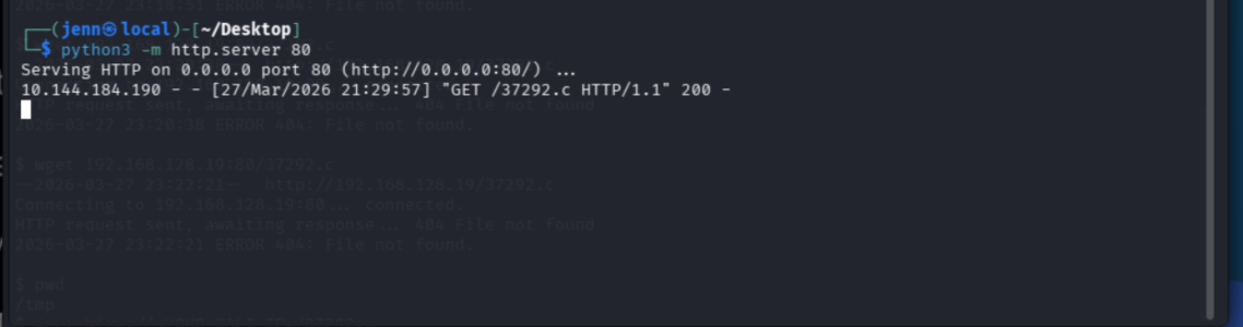 GCC compiling 37292.c cleanly on target